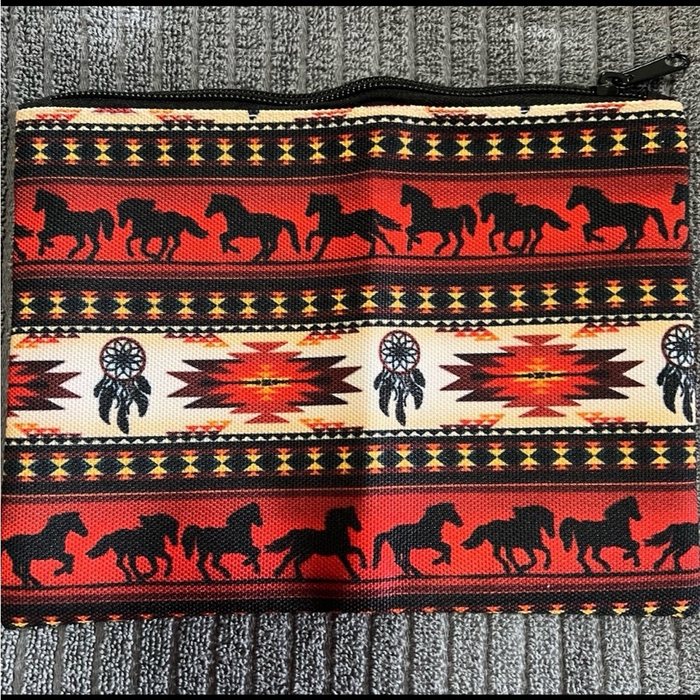 Aztec Horse Print Cosmetic/Utility Pouch
